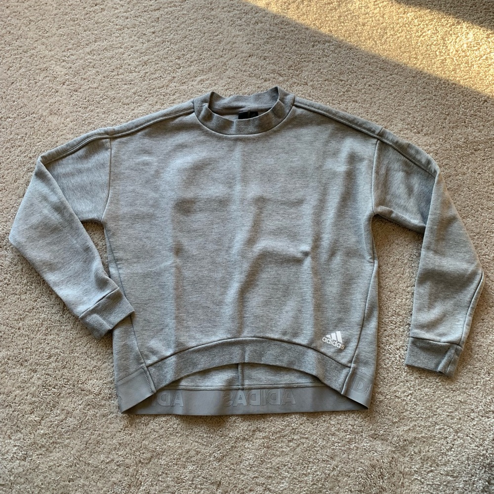 {Adidas} Heather Gray Pullover